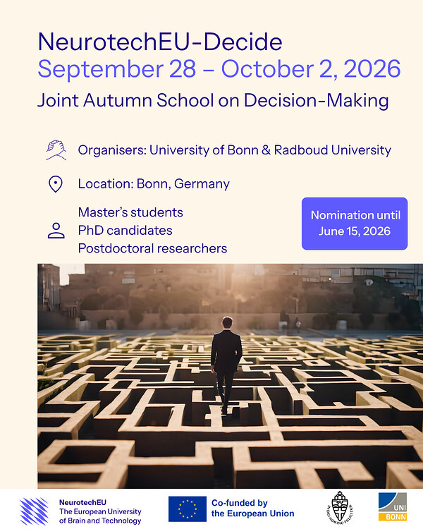 NeurotechEU-Decide: Joint Autumn School on Decision-Making
