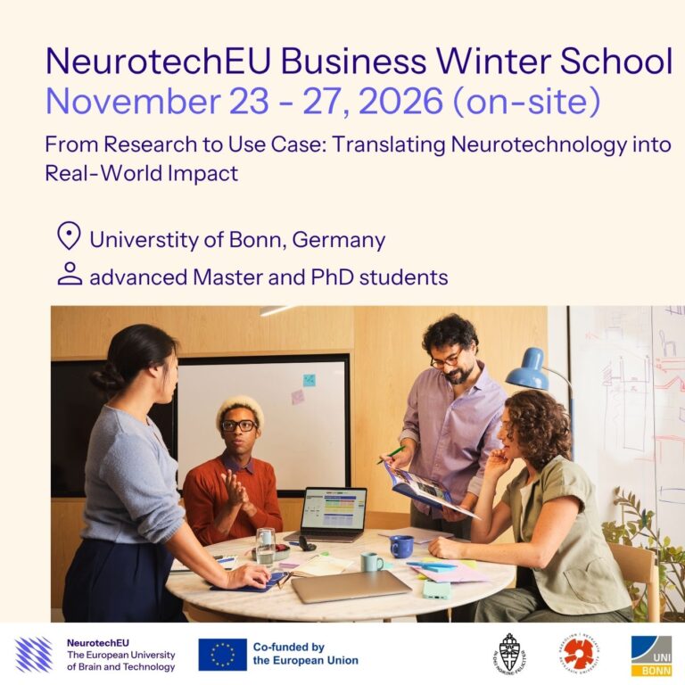 NeurotechEU Business Winter School 2026 From Research to Use Case: Translating Neurotechnology into Real-World Impact